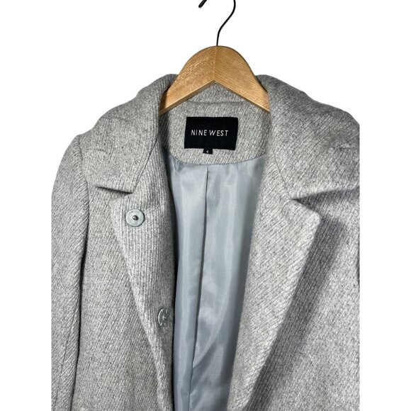 Nine West Wool Blend Blazer Peacoat Longline Women 4 Business Casual Preppy Twee - Picture 3 of 12